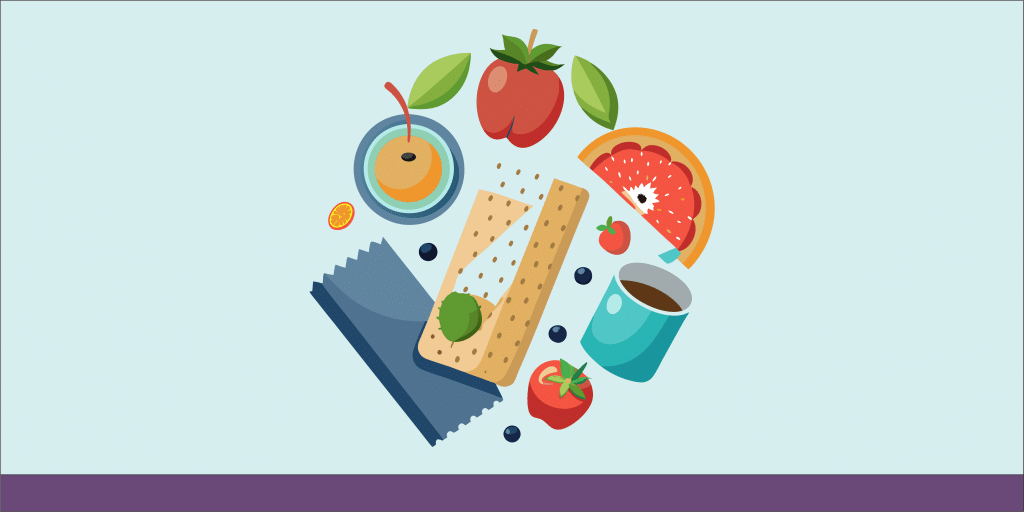 Colorful assortment of healthy foods