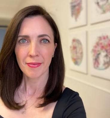 Woman with long brown hair