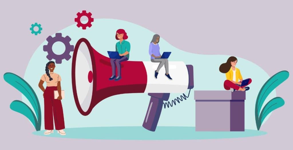 People using technology and communication tools.